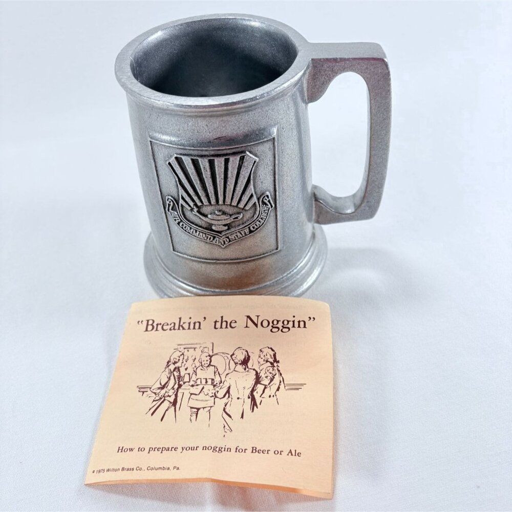 Vintage 1978 Wilton Armetale Pewter Air Command Staff College Beer Stein Mug